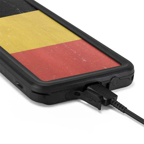 Belgium Flag Distressed Galaxy S20 Plus Waterproof Case